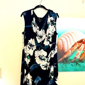 Lauren by Ralph Lauren plus size sleeveless sheath dress with cowl neckline